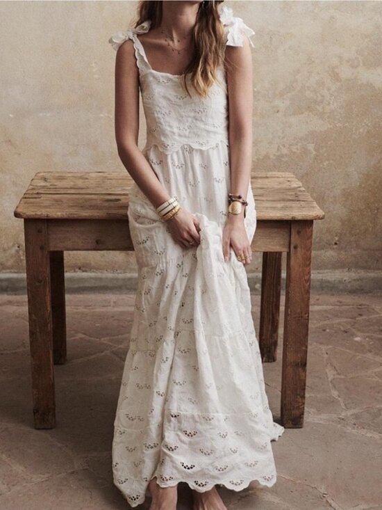 Sezane Dresses & Skirts - Sezane Elia Lace Maxi Dress in Ecru 38 6